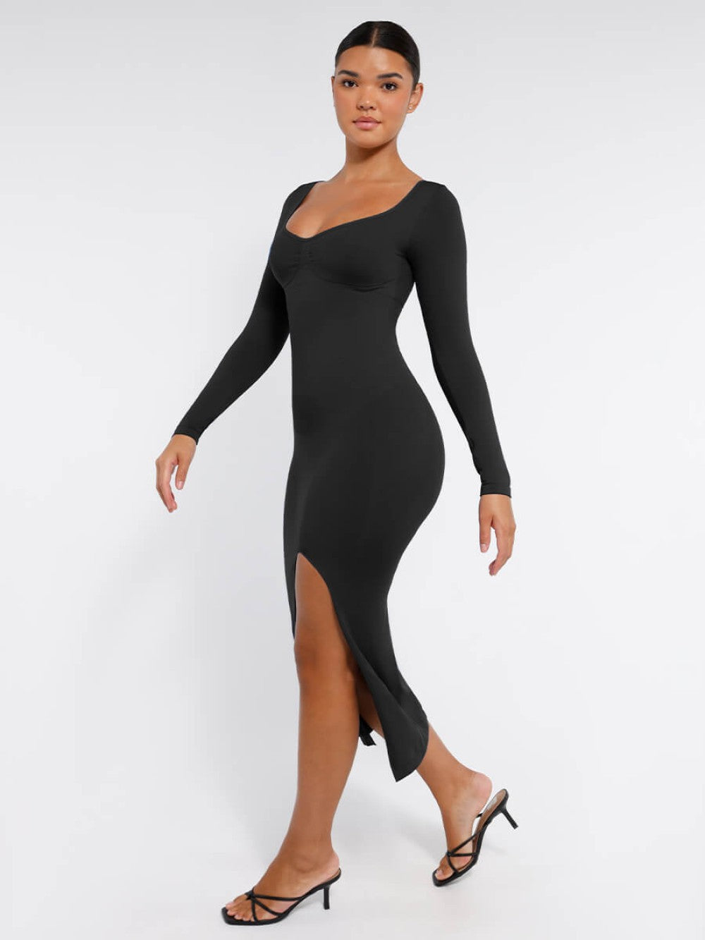 Midi Dress Long Sleeve - Black
