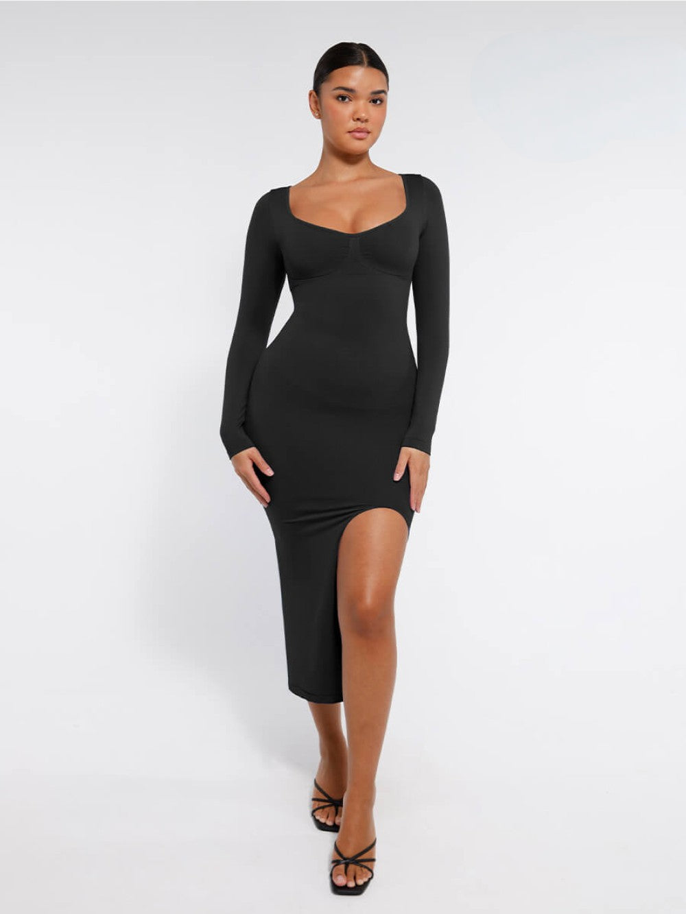 Midi Dress Long Sleeve - Black