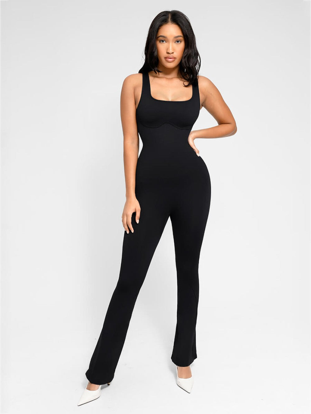 Seamless Flared Jumpsuit - Black