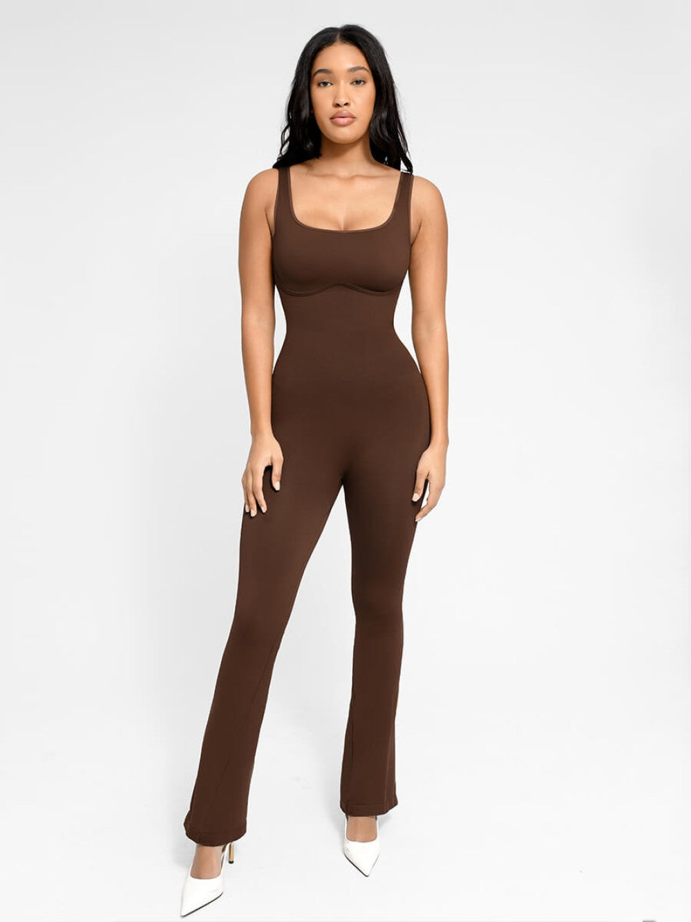 Seamless Flared Jumpsuit - Hazelnut
