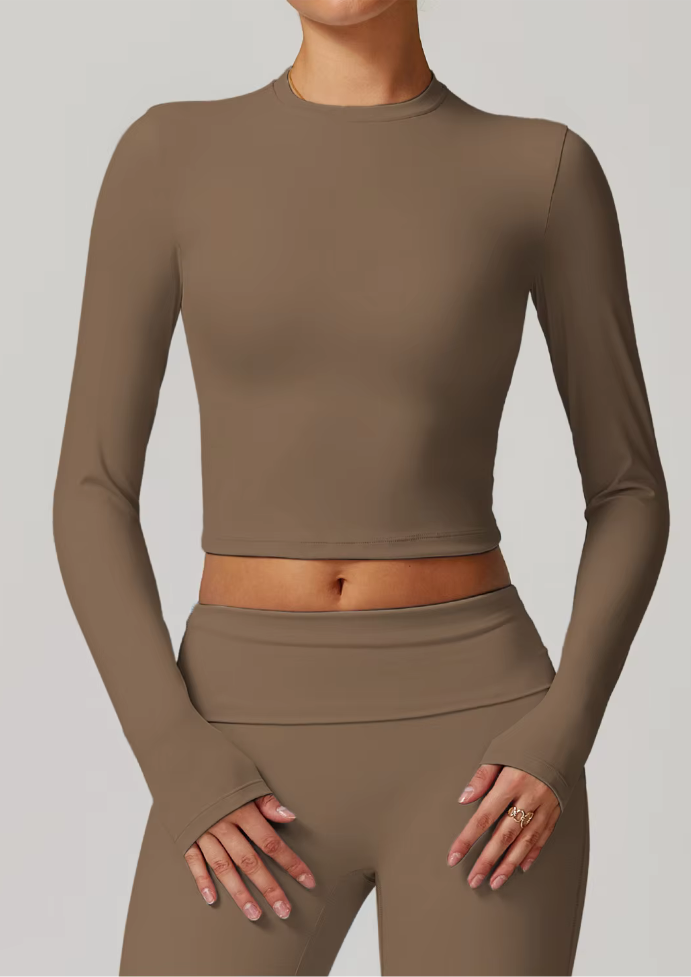 Soft Active Crop Top - Brown