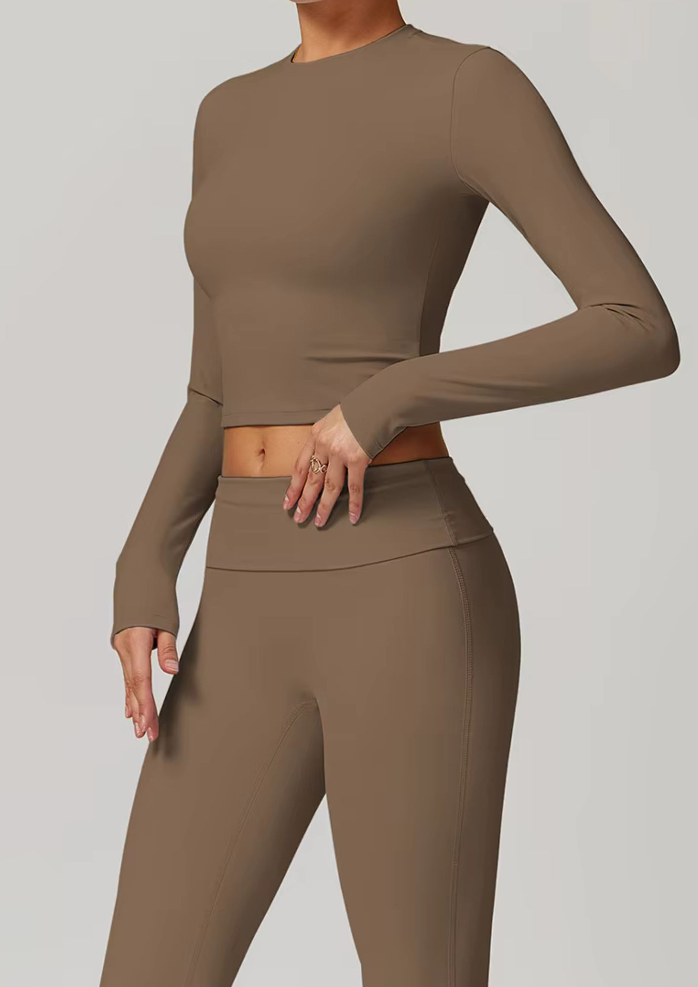 Soft Active Crop Top - Brown