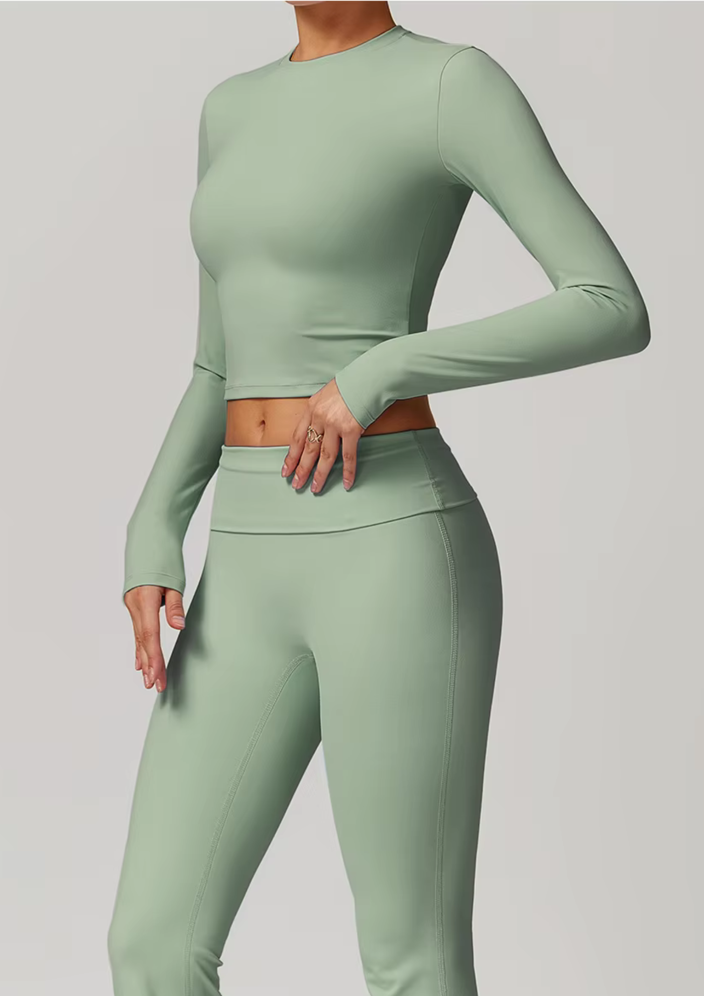 Soft Active Crop Top - Sage Green