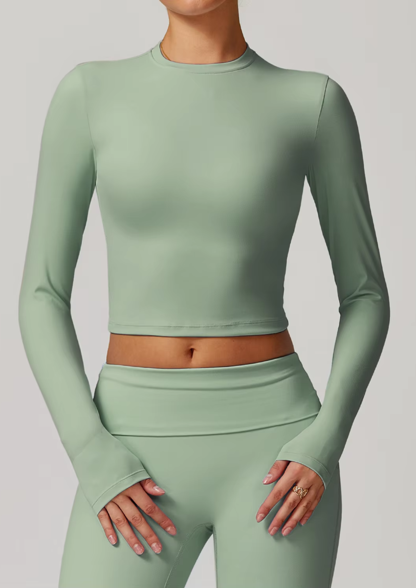 Soft Active Crop Top - Sage Green