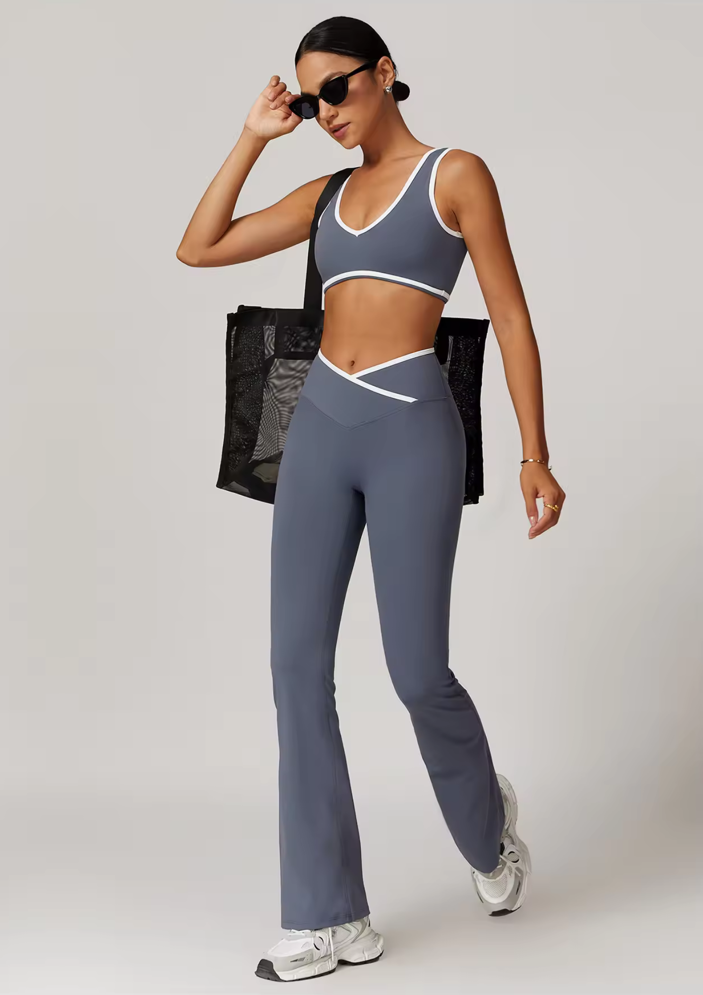 Contrast Gym Legging - Gray 