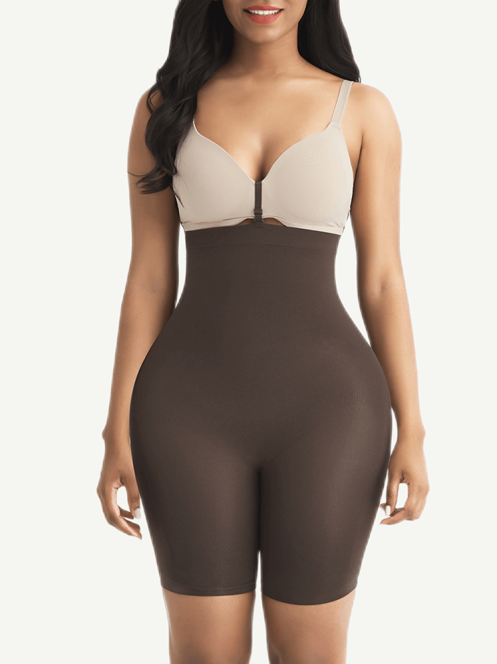 High Waist Slimming Shorts - Mocha