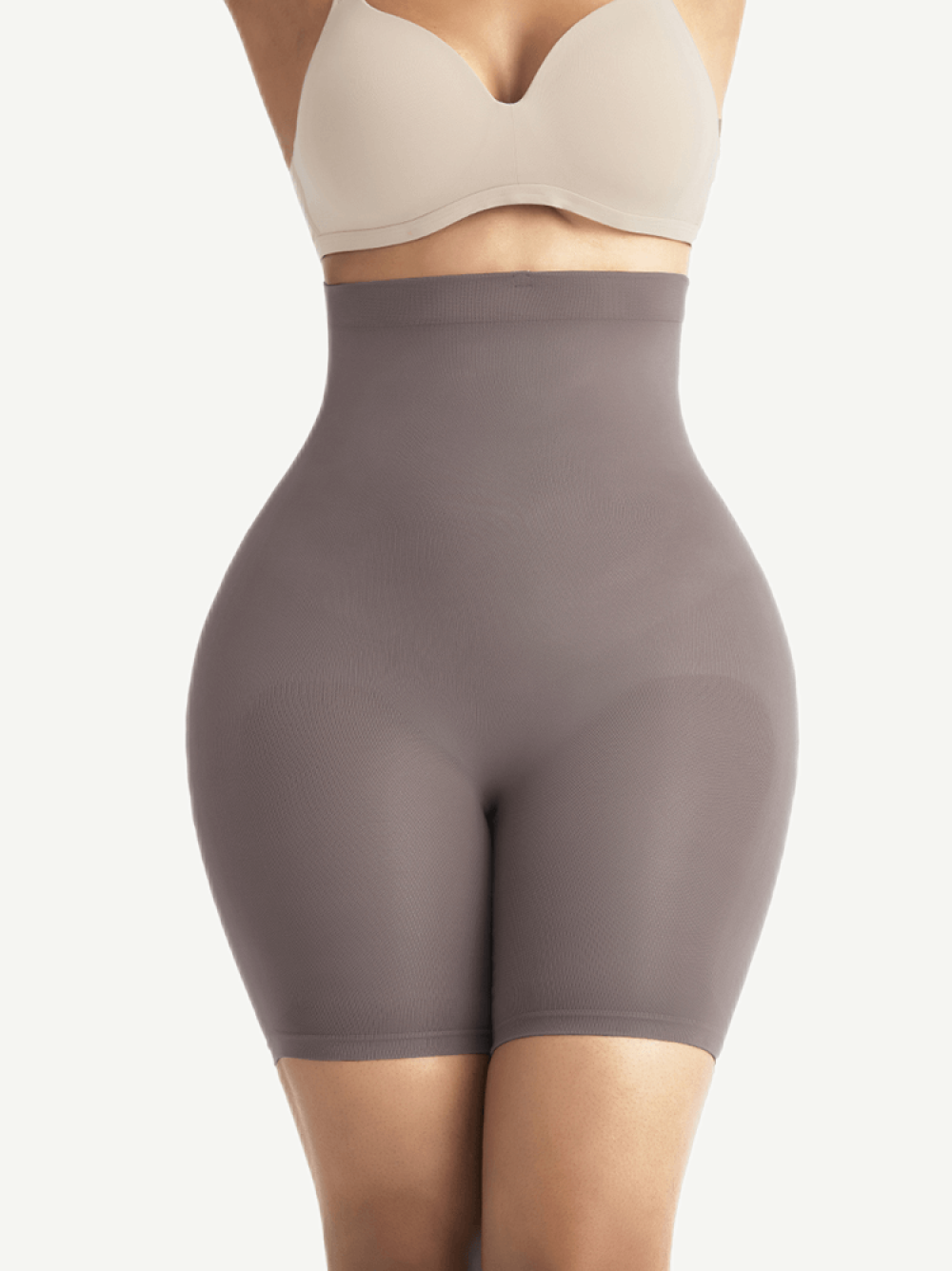 High Waist Slimming Shorts - Clay