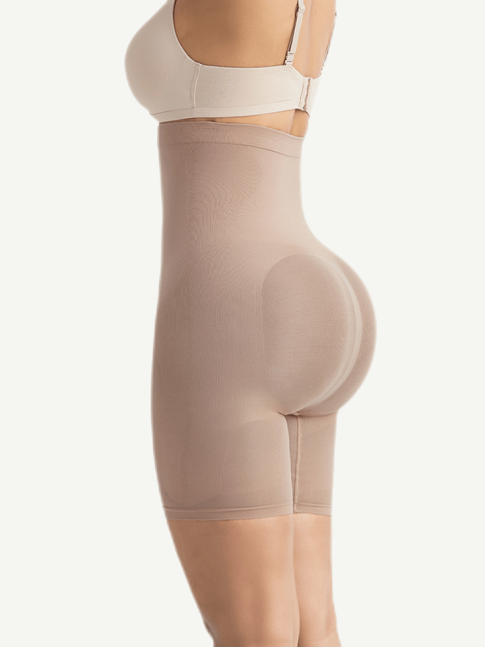 High Waist Slimming Shorts - Licht Beige 1+1 Gratis