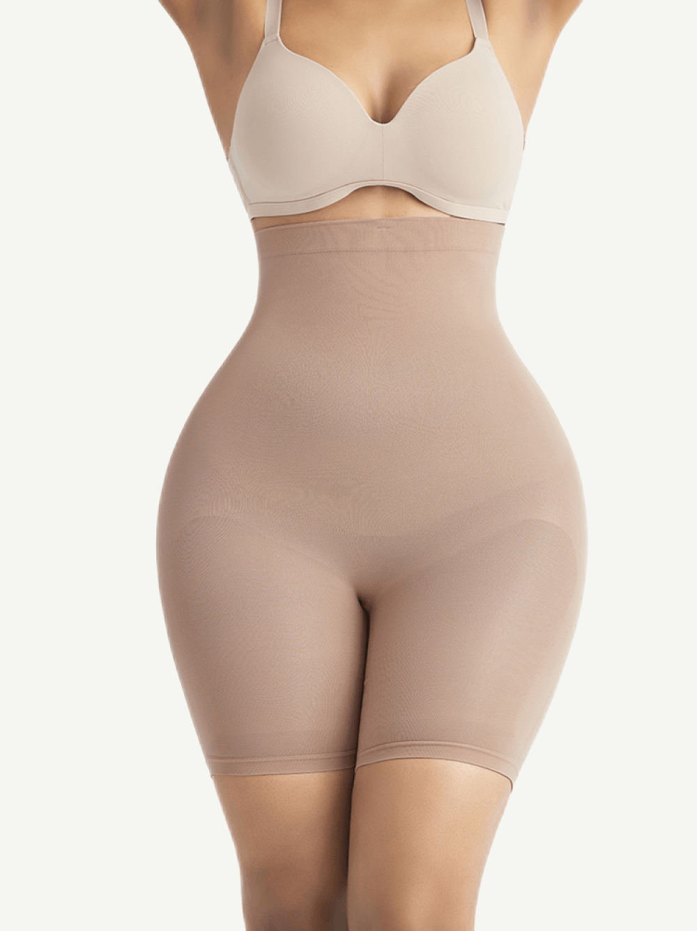 High Waist Slimming Shorts - Licht Beige 1+1 Gratis