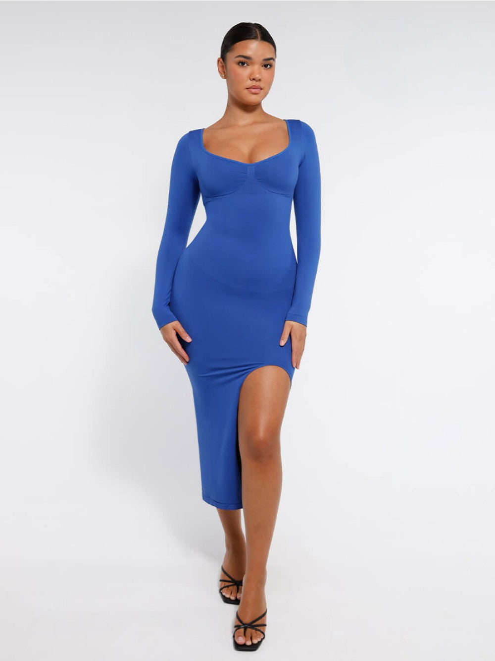 Midi Dress Long Sleeve - Royal Blue