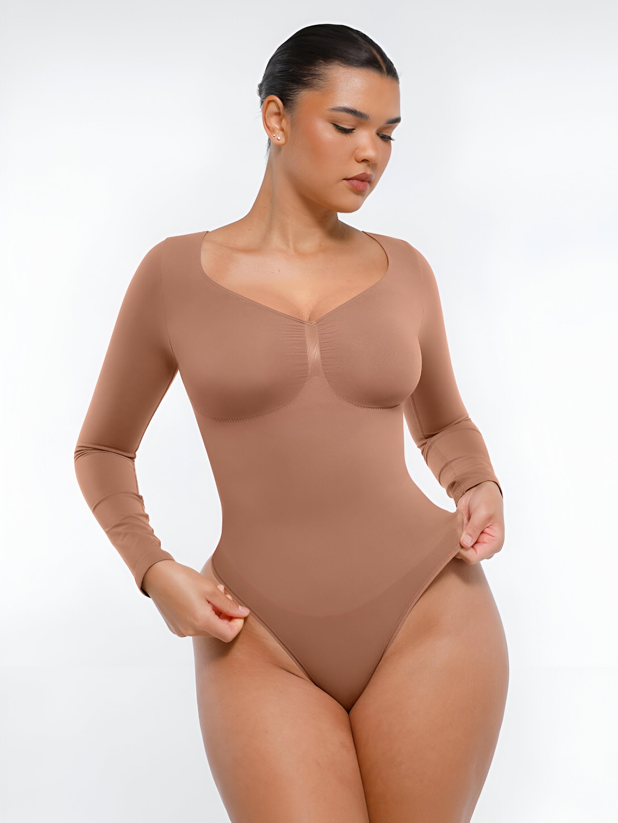 Heartshape Seamless Bodysuit - Mokka