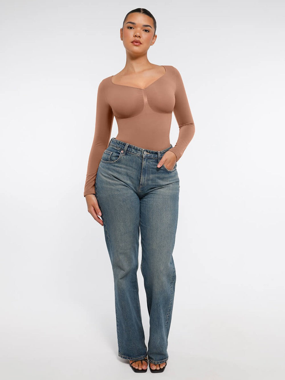 Heartshape Seamless Bodysuit - Mokka