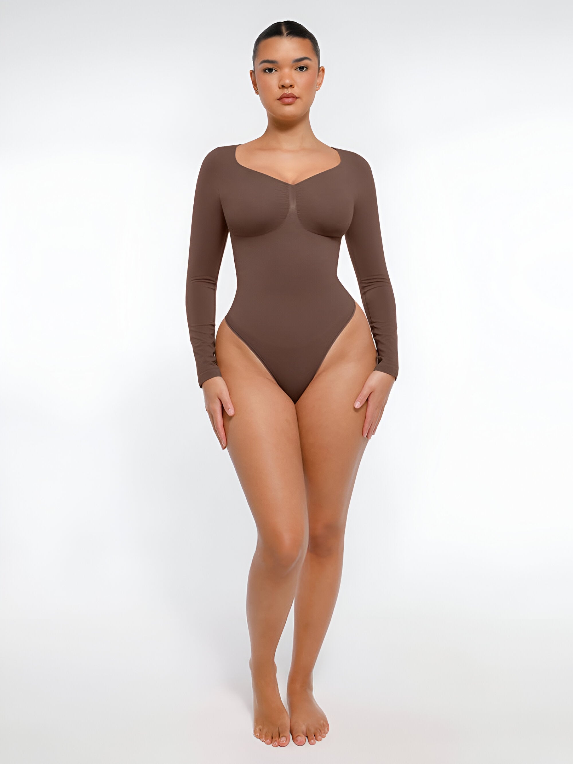 Heartshape Seamless Bodysuit - Brown