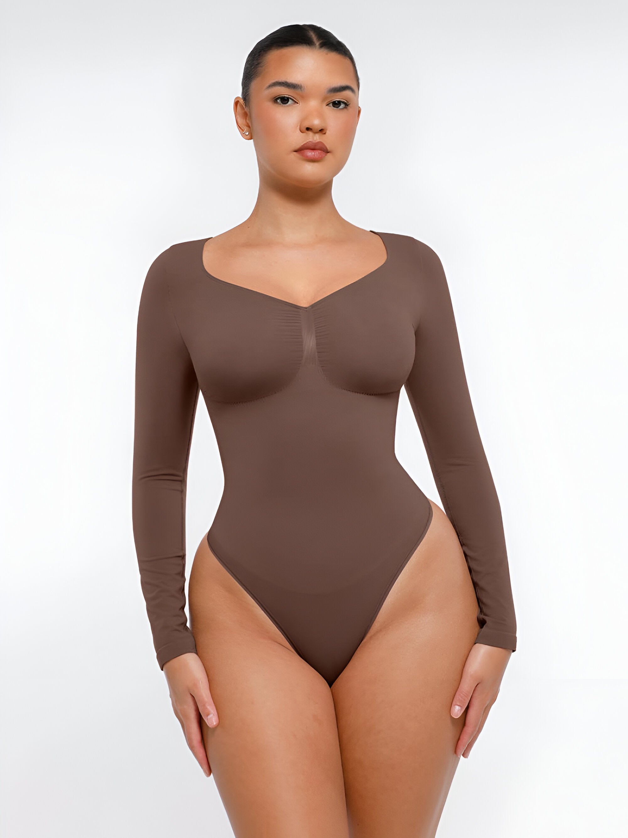 Heartshape Seamless Bodysuit - Brown