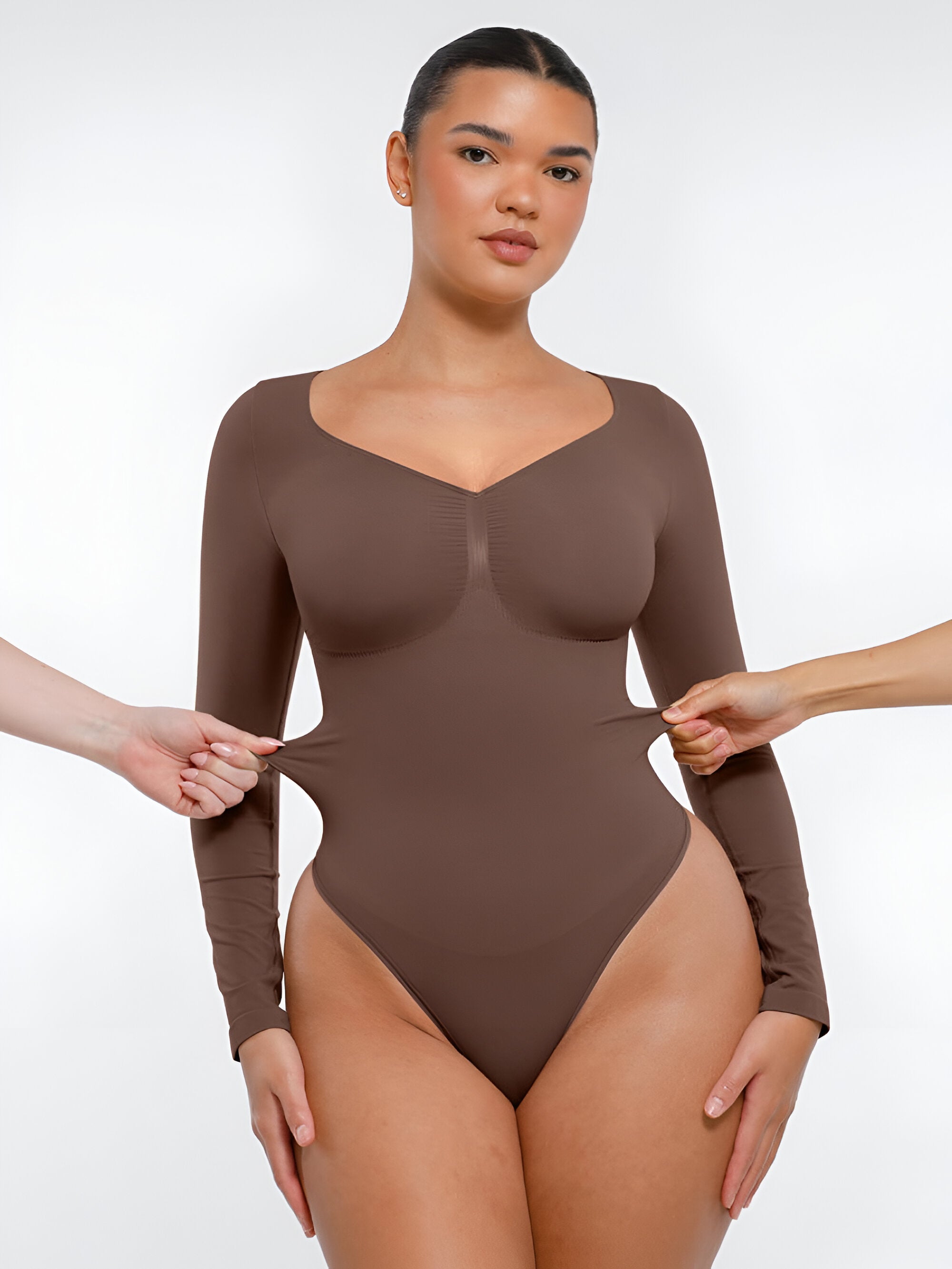 Heartshape Seamless Bodysuit - Brown