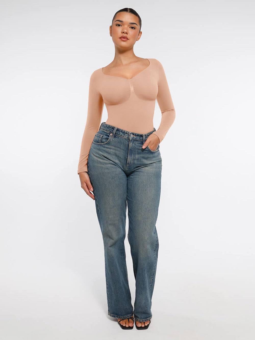 Heartshape Seamless Bodysuit - Nude