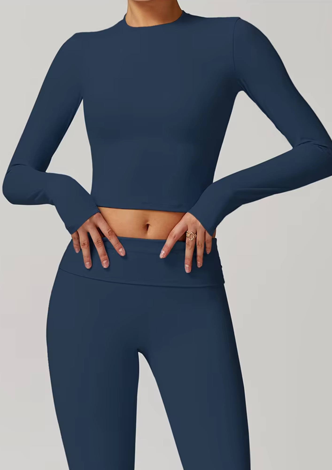 Soft Active Crop Top - Navy